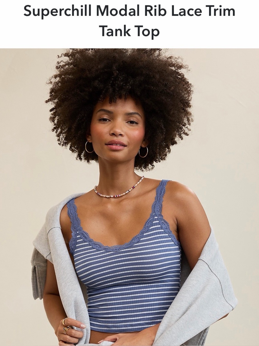 Aerie Superchill Lace Trim Tank